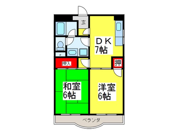 コ－ポ福知苑香ヶ丘の物件間取画像